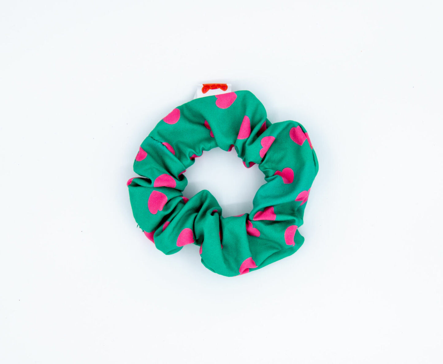 Colori Ribelle Scrunchie green / pink hearts