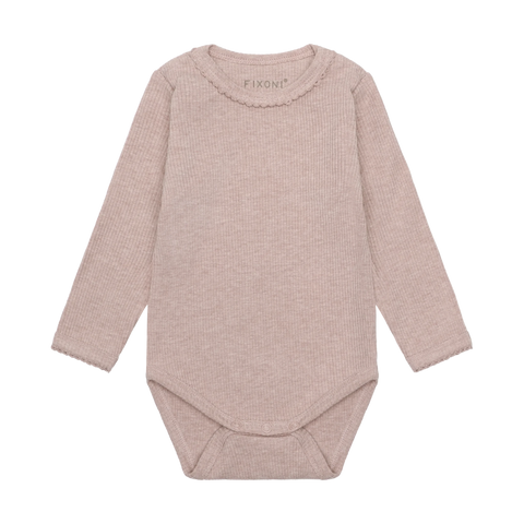 Fixoni Body LS Melange Rib - Pale Mauve Melange