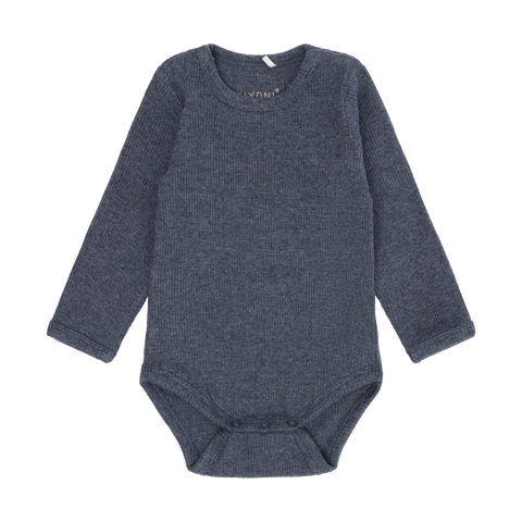 Fixoni Body LS Melange Rib - Vintage Indigo Melange