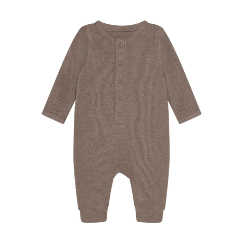 Fixoni Romper LS Melange Rib - Mountain Trial Melange
