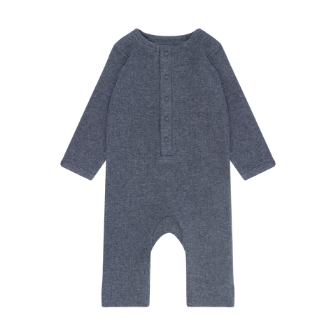 Fixoni Romper LS Melange Rib - Vintage Indigo Melange