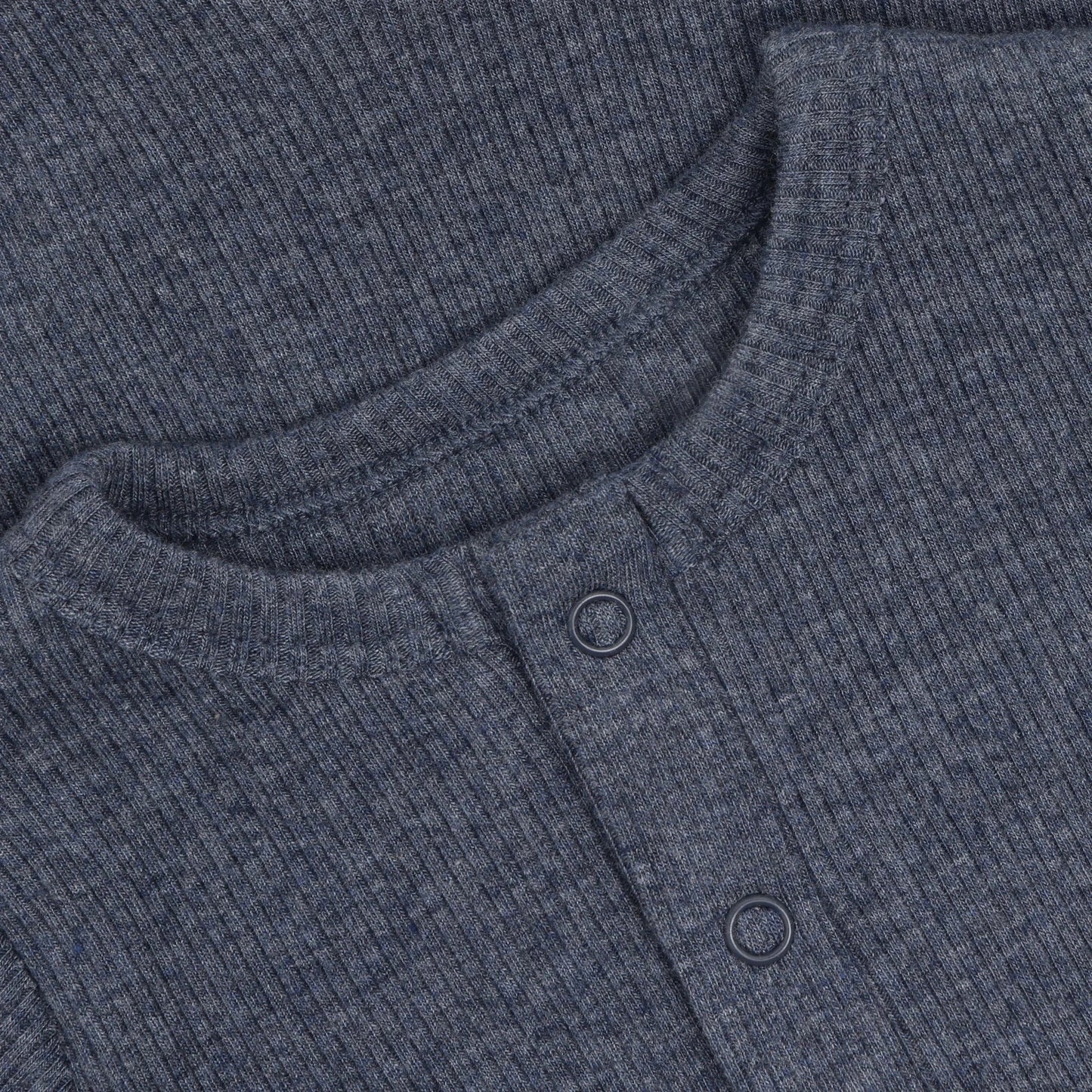Fixoni Romper LS Melange Rib - Vintage Indigo Melange - hatshoe