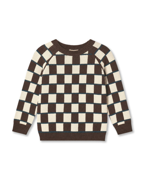 Fliink Jongens Pullover Nova - Coffee Bean