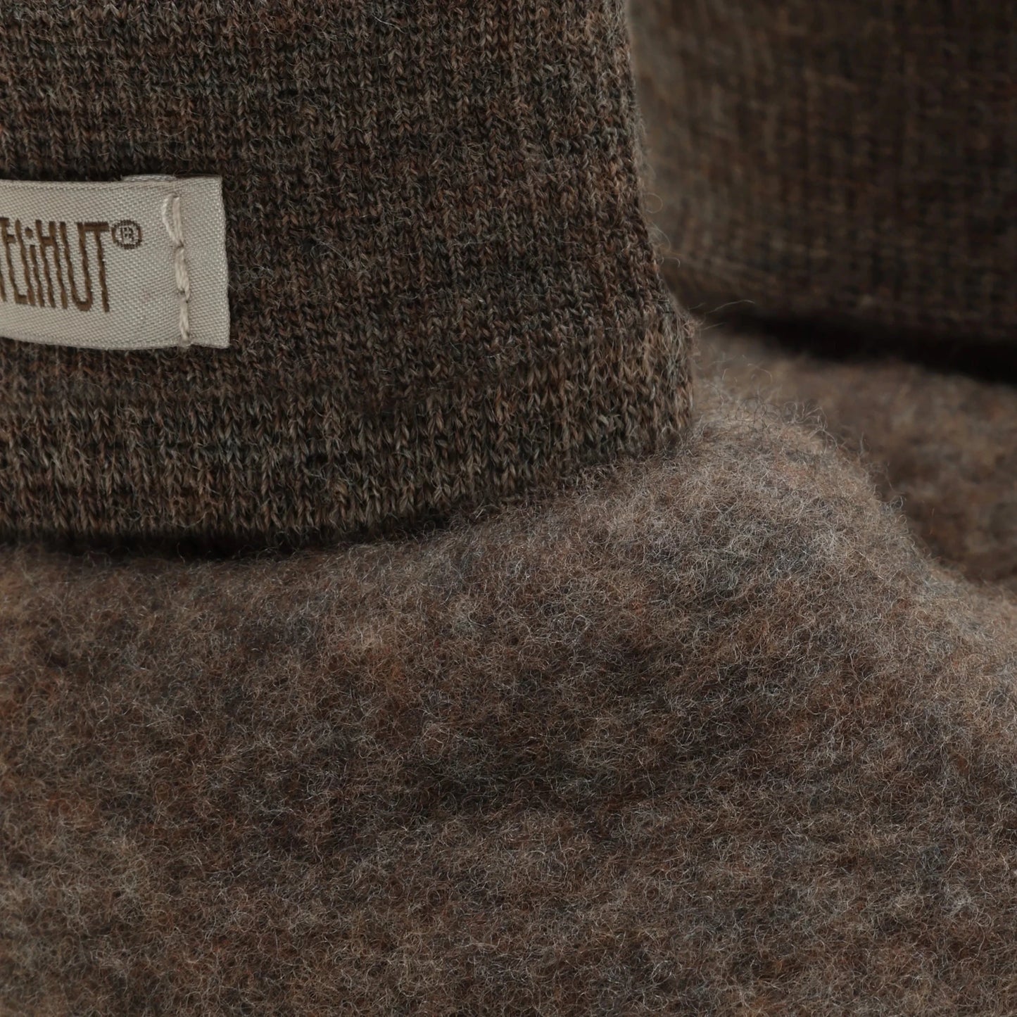 HUTTEliHUT Footies Wool Fleece - Brown Melange - hatshoe
