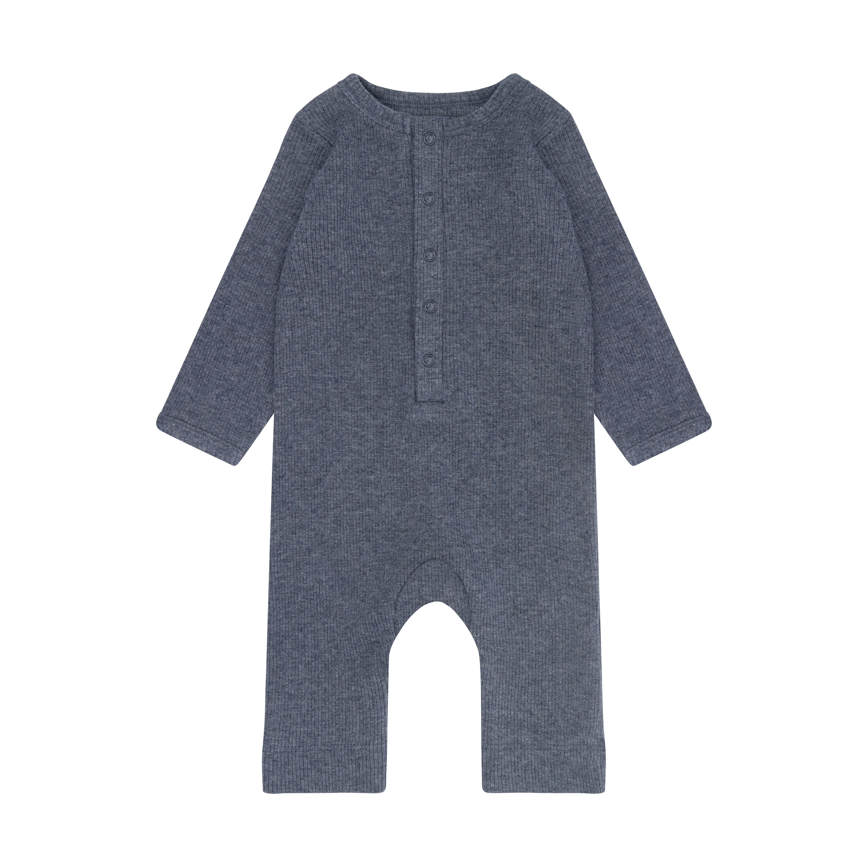Fixoni Romper LS Melange Rib - Vintage Indigo Melange