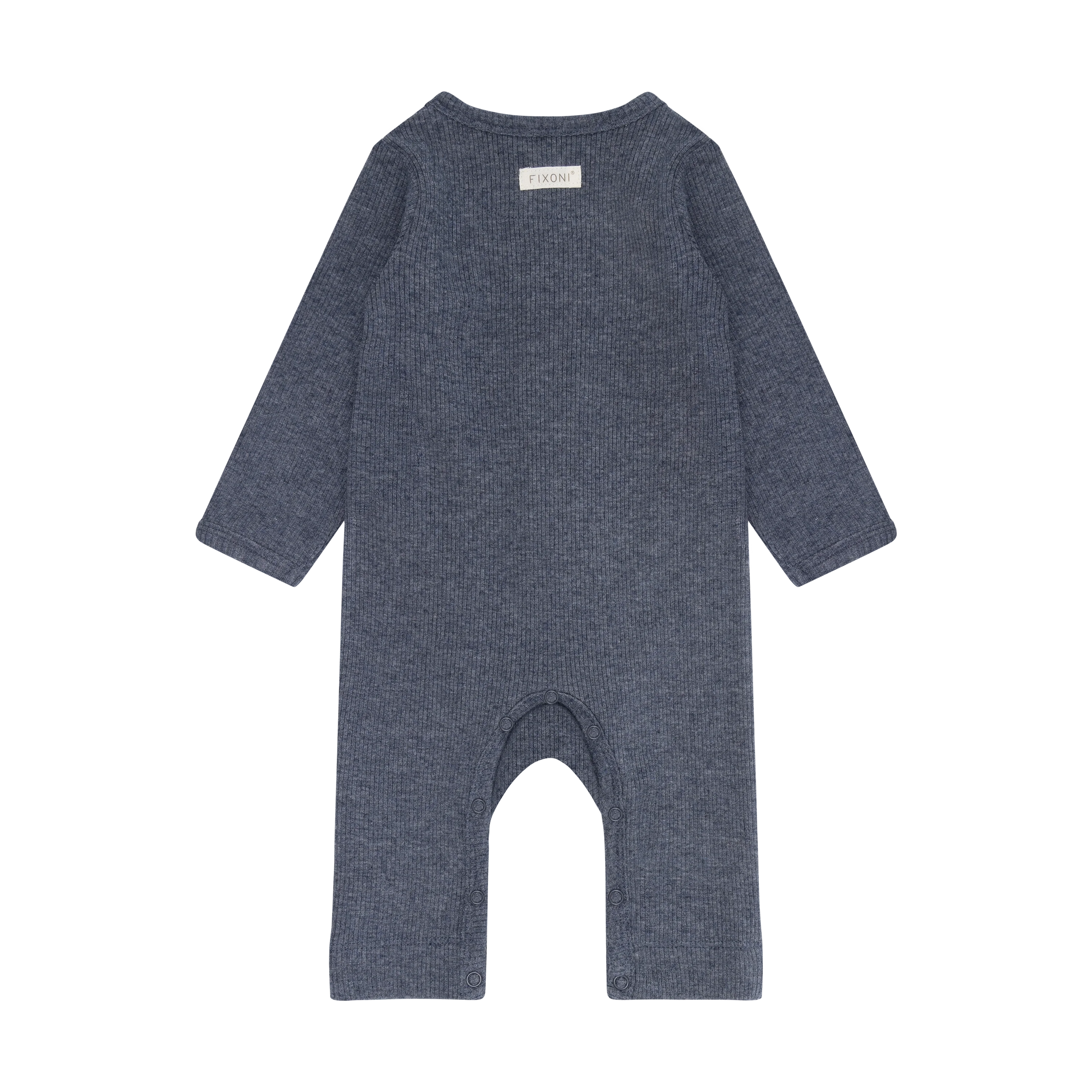 Fixoni Romper LS Melange Rib - Vintage Indigo Melange