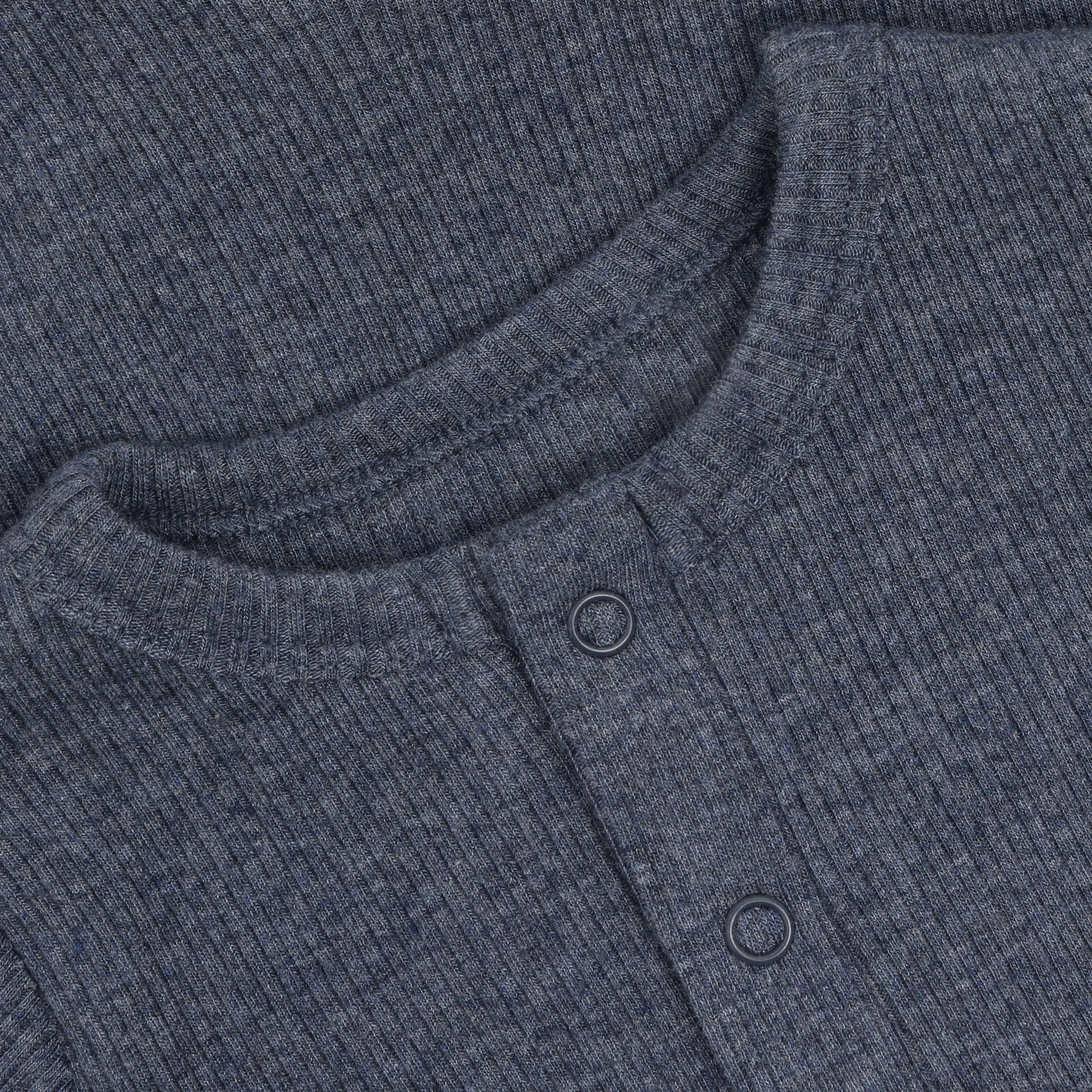 Fixoni Romper LS Melange Rib - Vintage Indigo Melange