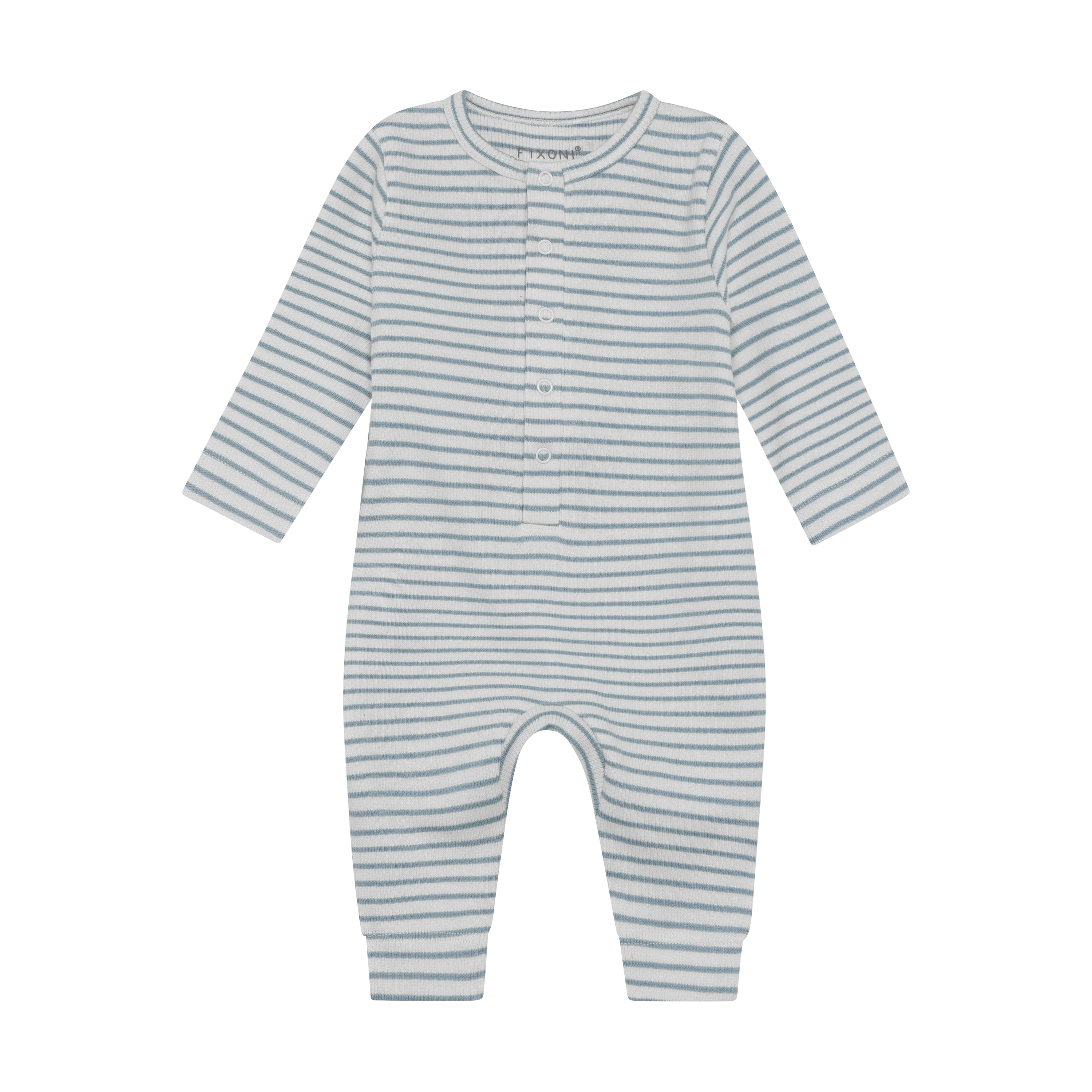 Fixoni Romper LS Rib - Dusty Blue