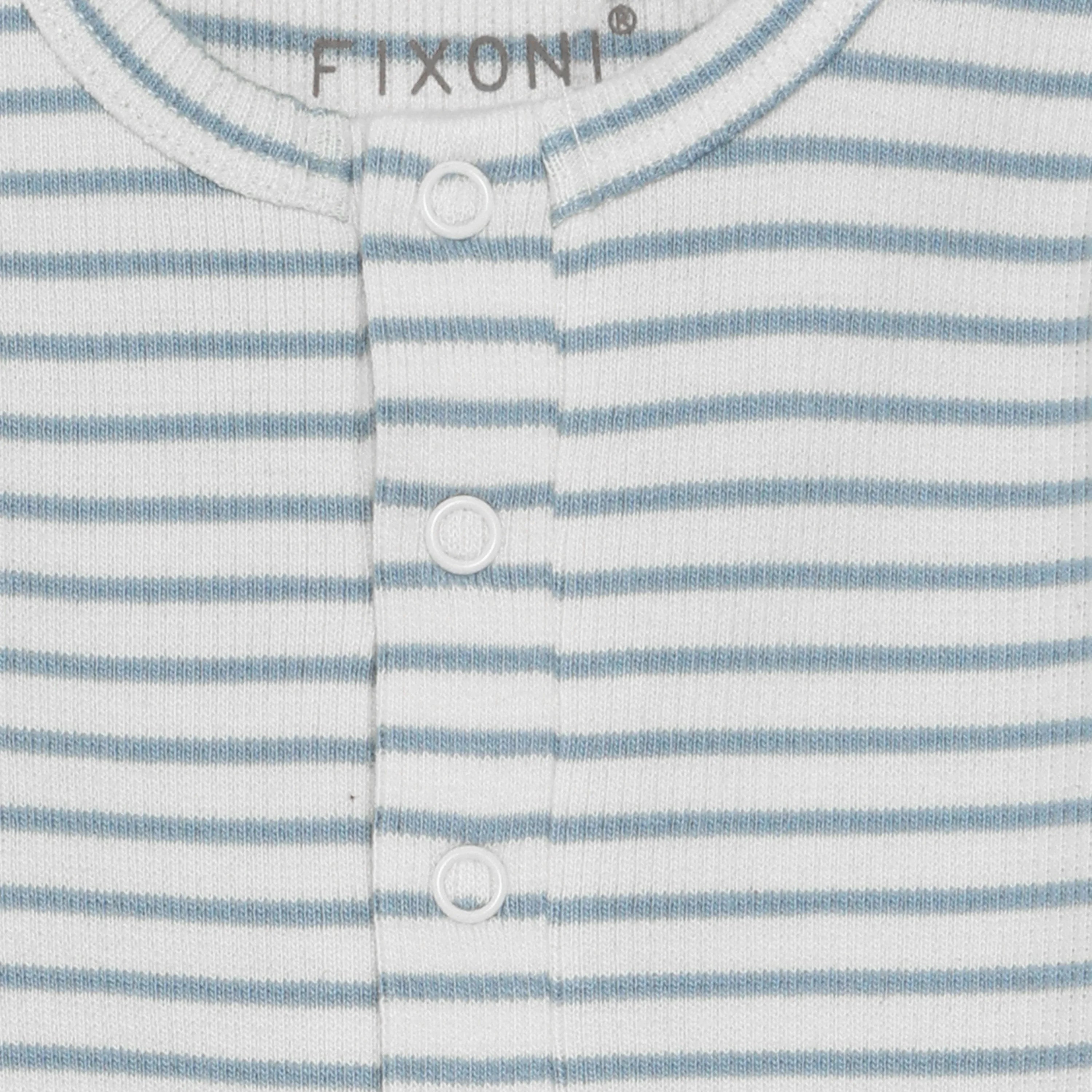 Fixoni Romper LS Rib - Dusty Blue