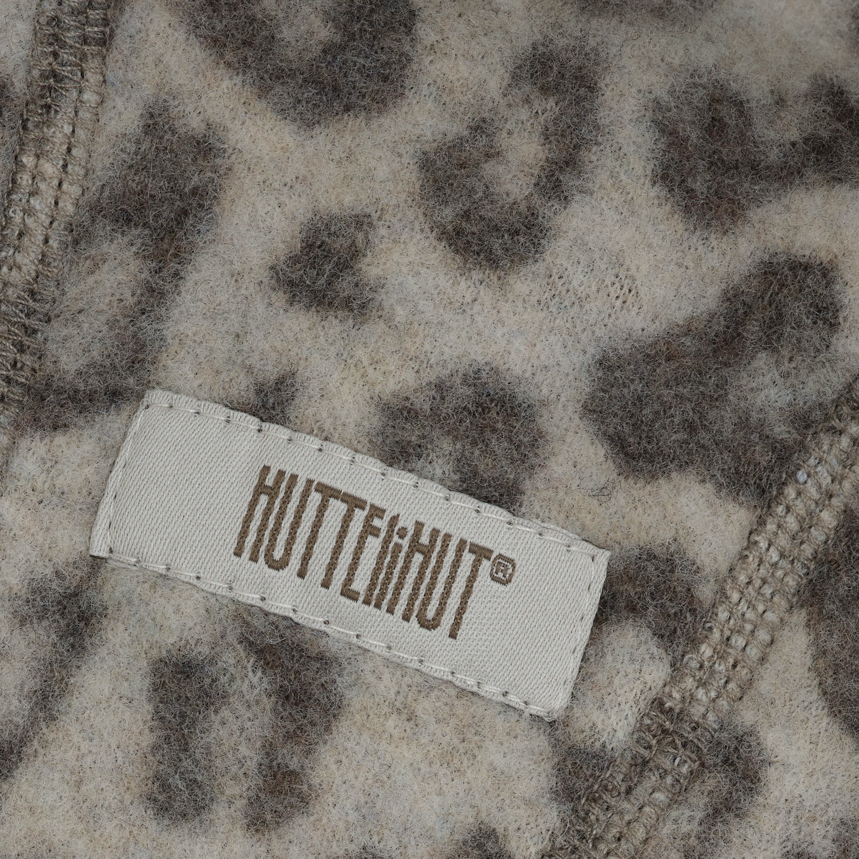 HUTTEliHUT Bonnet Wool Fleece Jacquard - Camel Melange