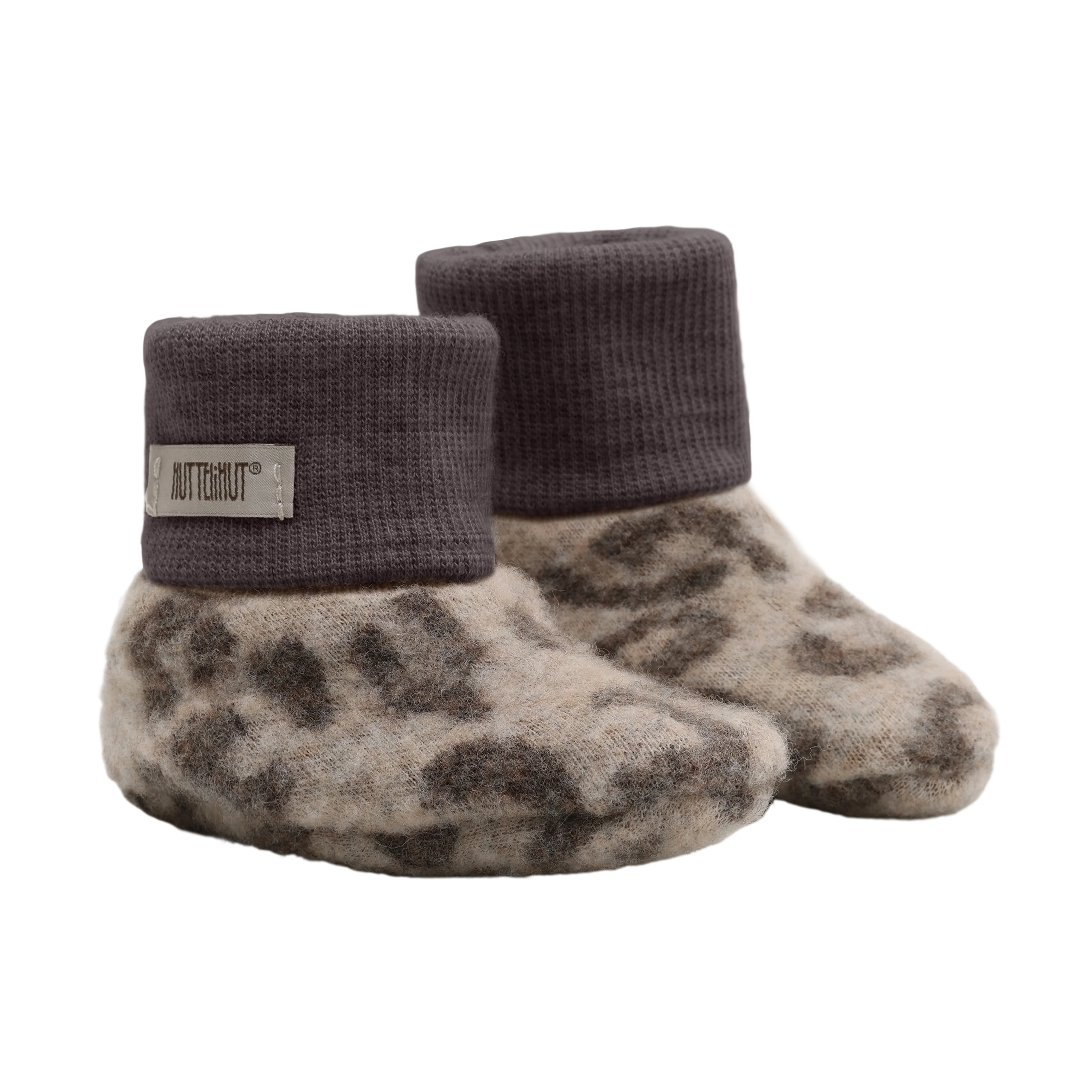 HUTTEliHUT Footies Wool Fleece 2-layer - Camel Melange