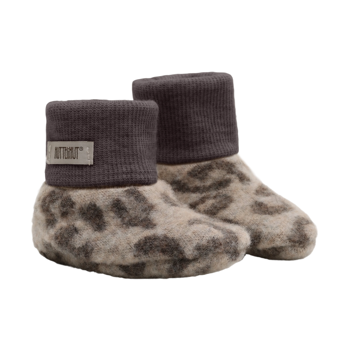 HUTTEliHUT Footies Wool Fleece 2-layer - Camel Melange