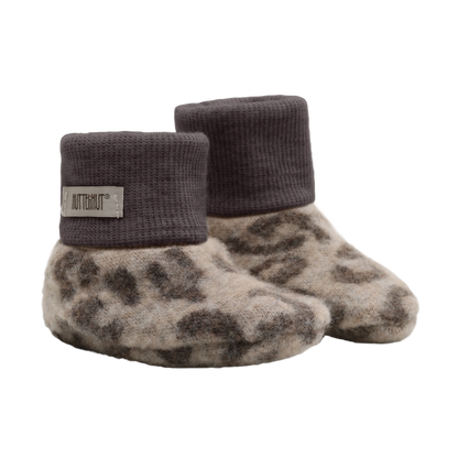 HUTTEliHUT Footies Wool Fleece 2-layer - Camel Melange