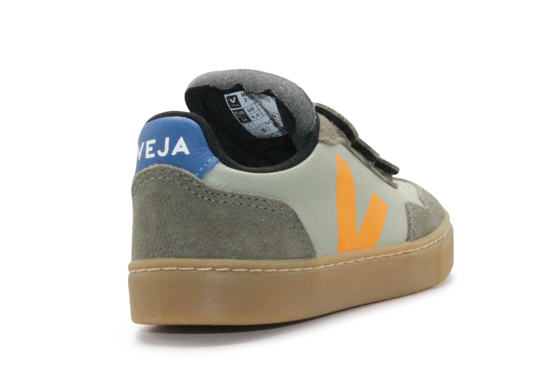 Veja Klittenband Schoen V90-Small Leer - Clay Mango Kaki