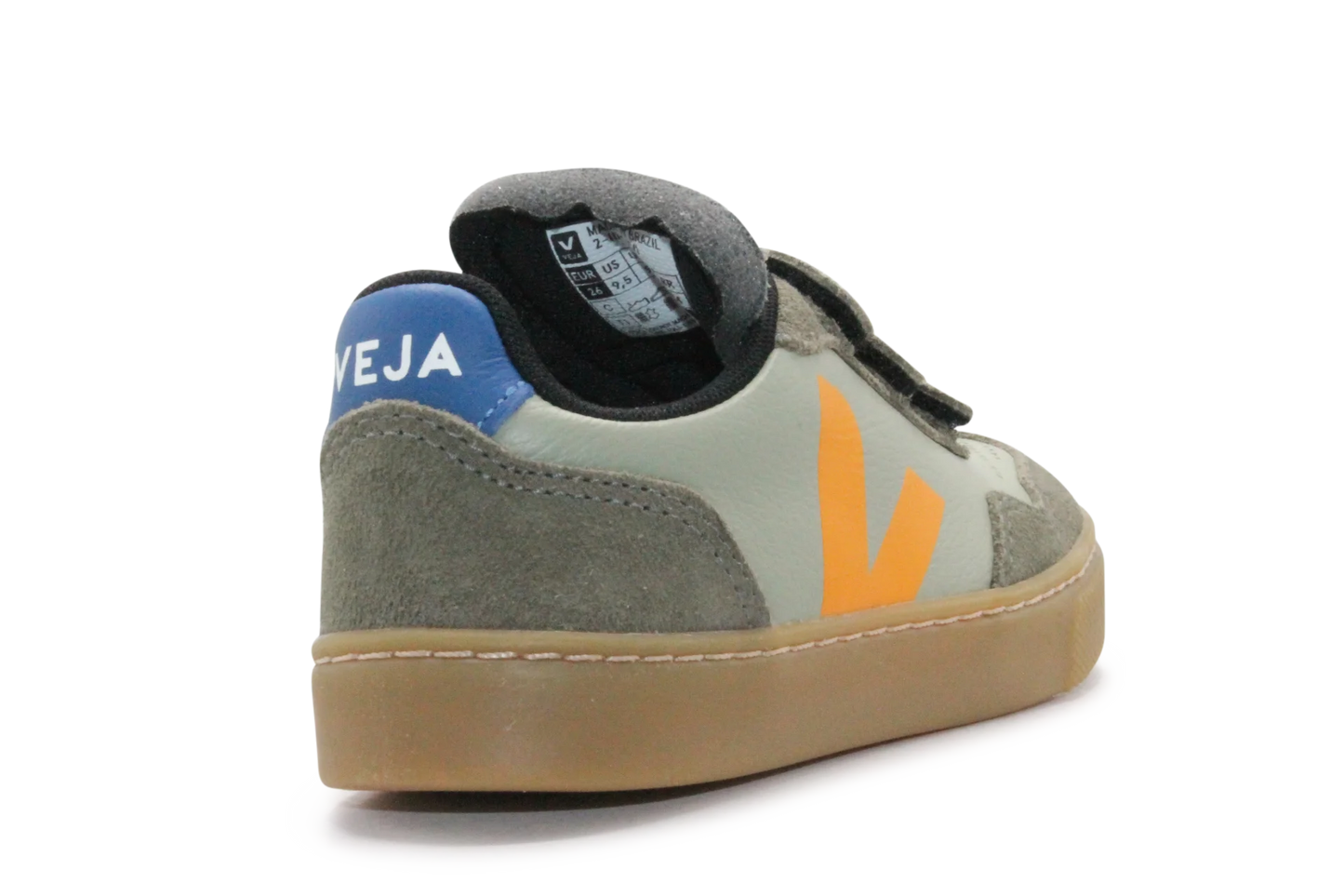 Veja Klittenband Schoen V90-Small Leer - Clay Mango Kaki