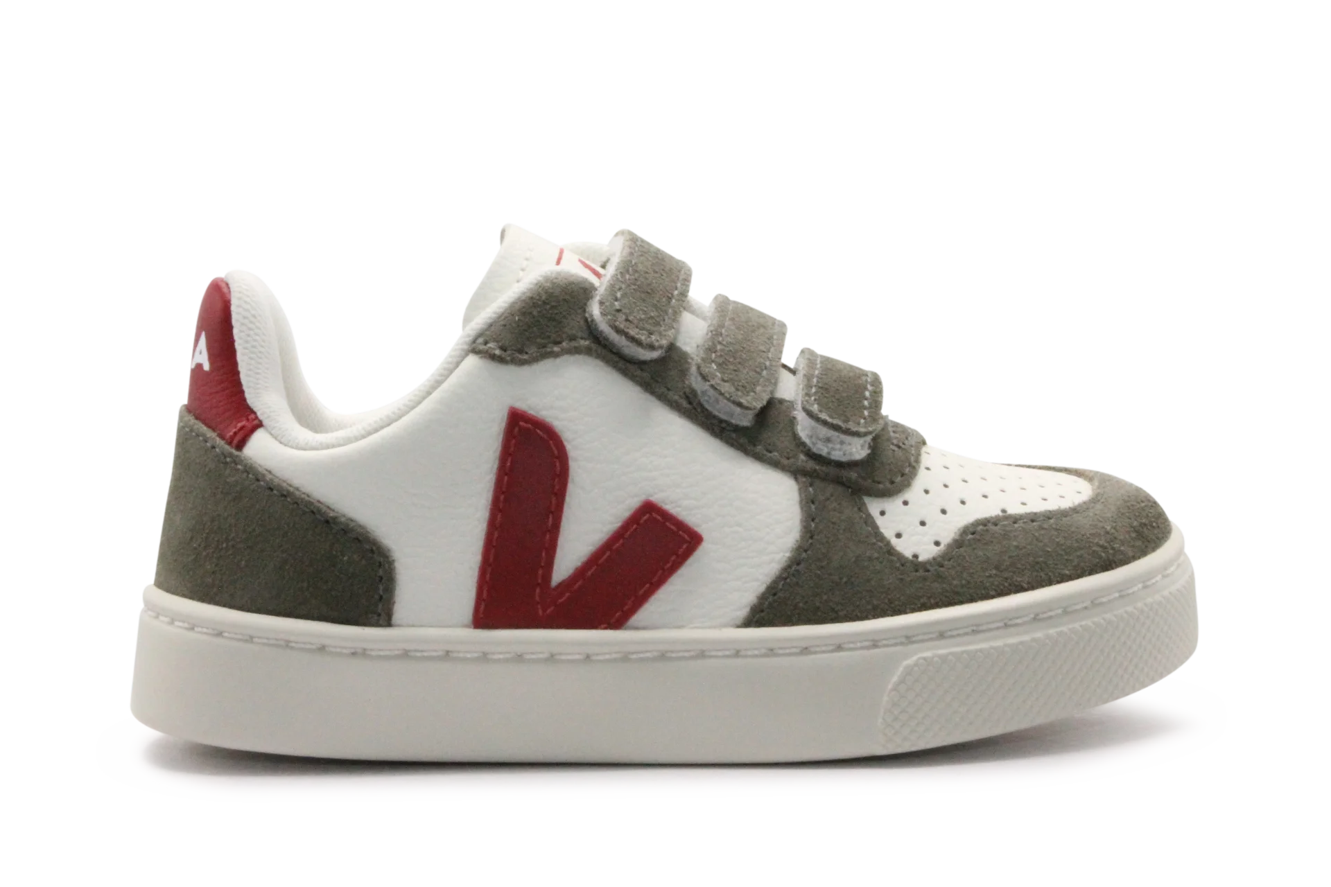 Veja Klittenband Schoen V10-Small Leer - Pure Pepper Kaki