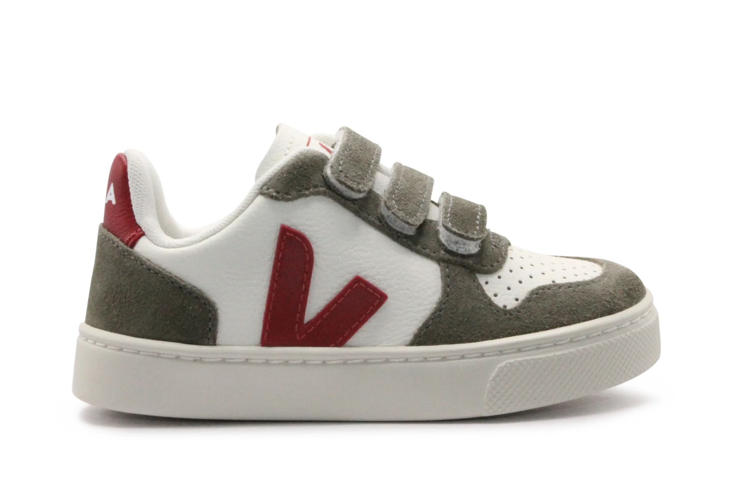 Veja Klittenband Schoen V10-Small Leer - Pure Pepper Kaki
