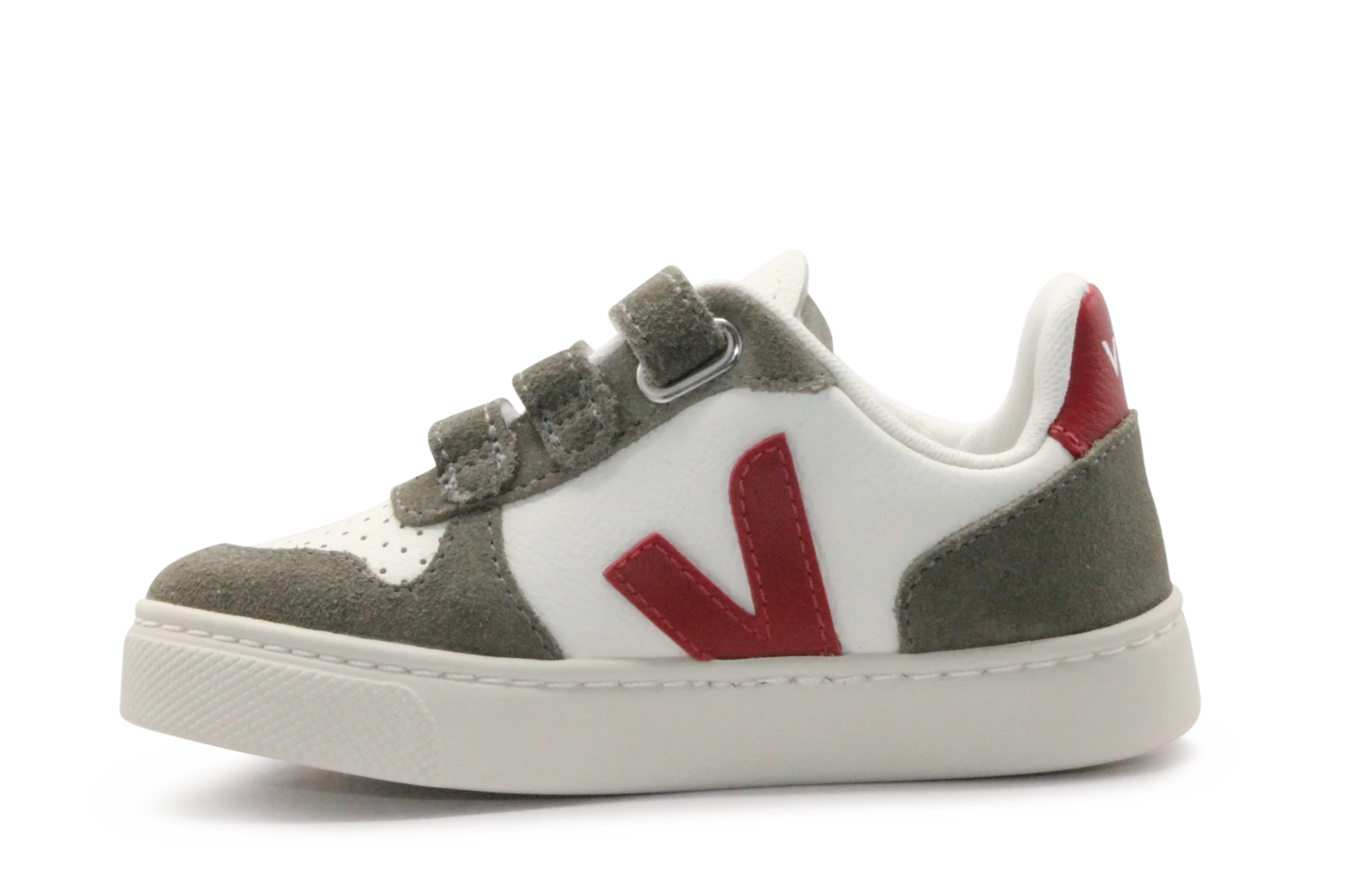 Veja Klittenband Schoen V10-Small Leer - Pure Pepper Kaki