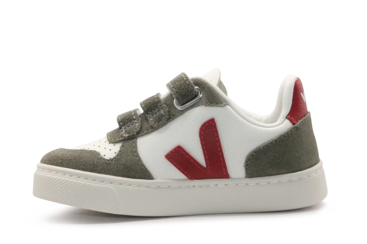 Veja Klittenband Schoen V10-Small Leer - Pure Pepper Kaki