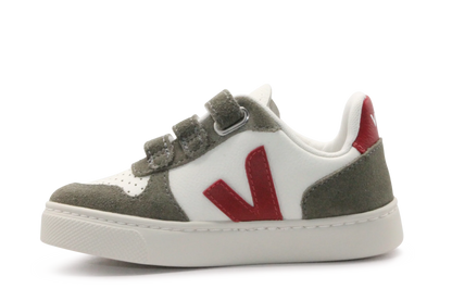 Veja Klittenband Schoen V10-Small Leer - Pure Pepper Kaki