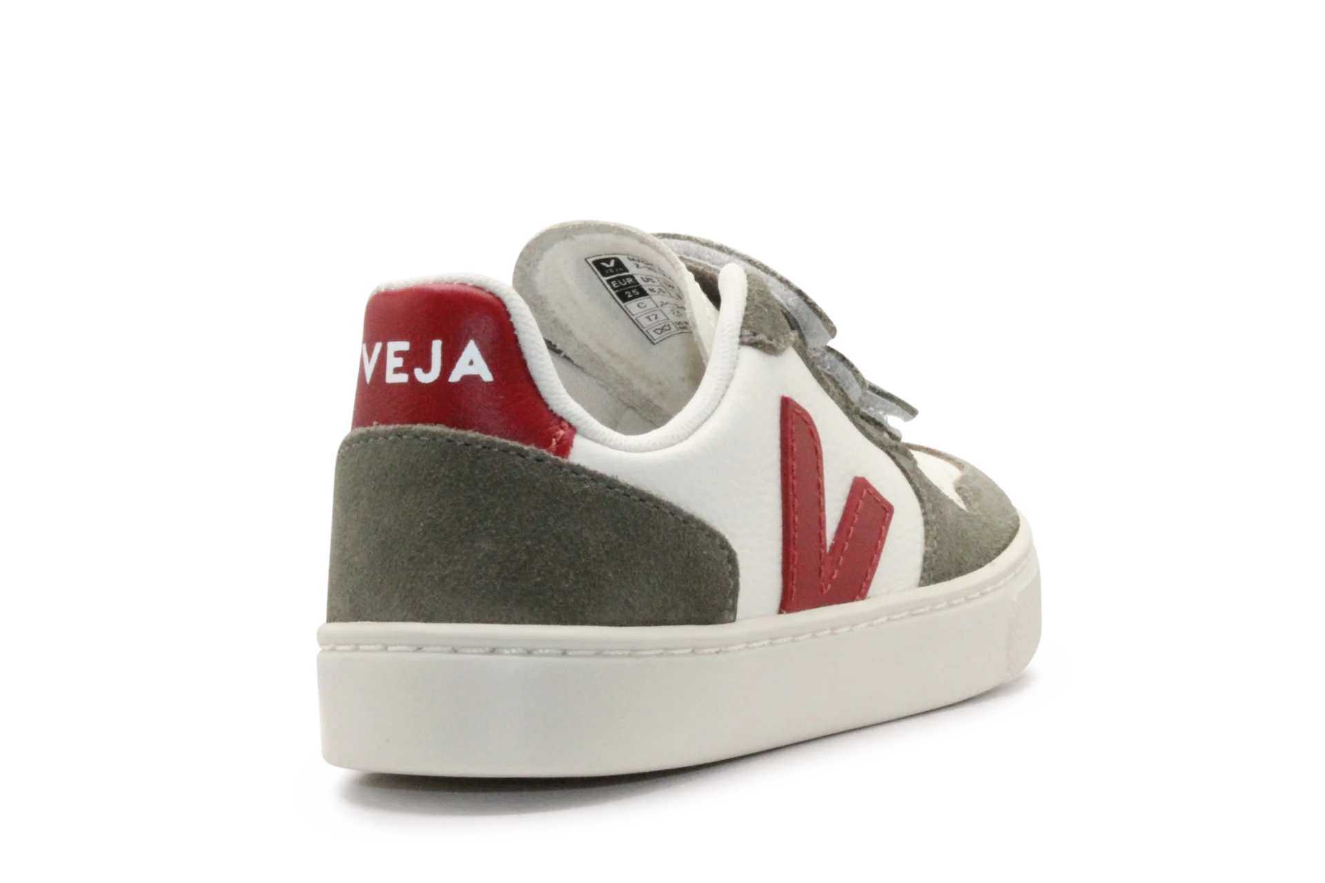 Veja Klittenband Schoen V10-Small Leer - Pure Pepper Kaki