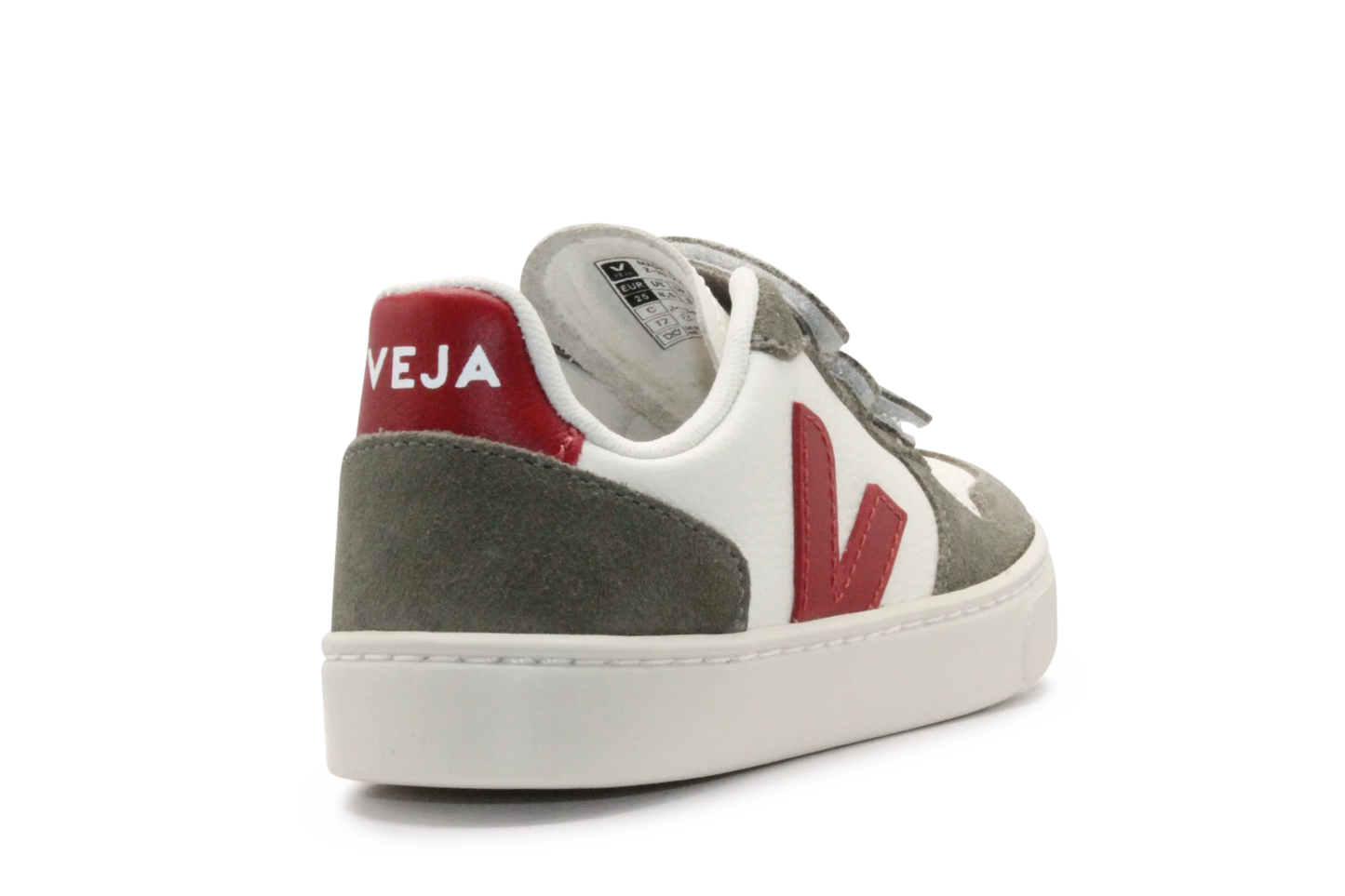 Veja Klittenband Schoen V10-Small Leer - Pure Pepper Kaki