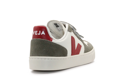 Veja Klittenband Schoen V10-Small Leer - Pure Pepper Kaki