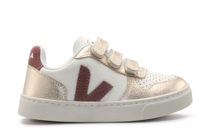 Veja Klittenband Schoen V10-Small Leer - Pure Dried-Petale Platine
