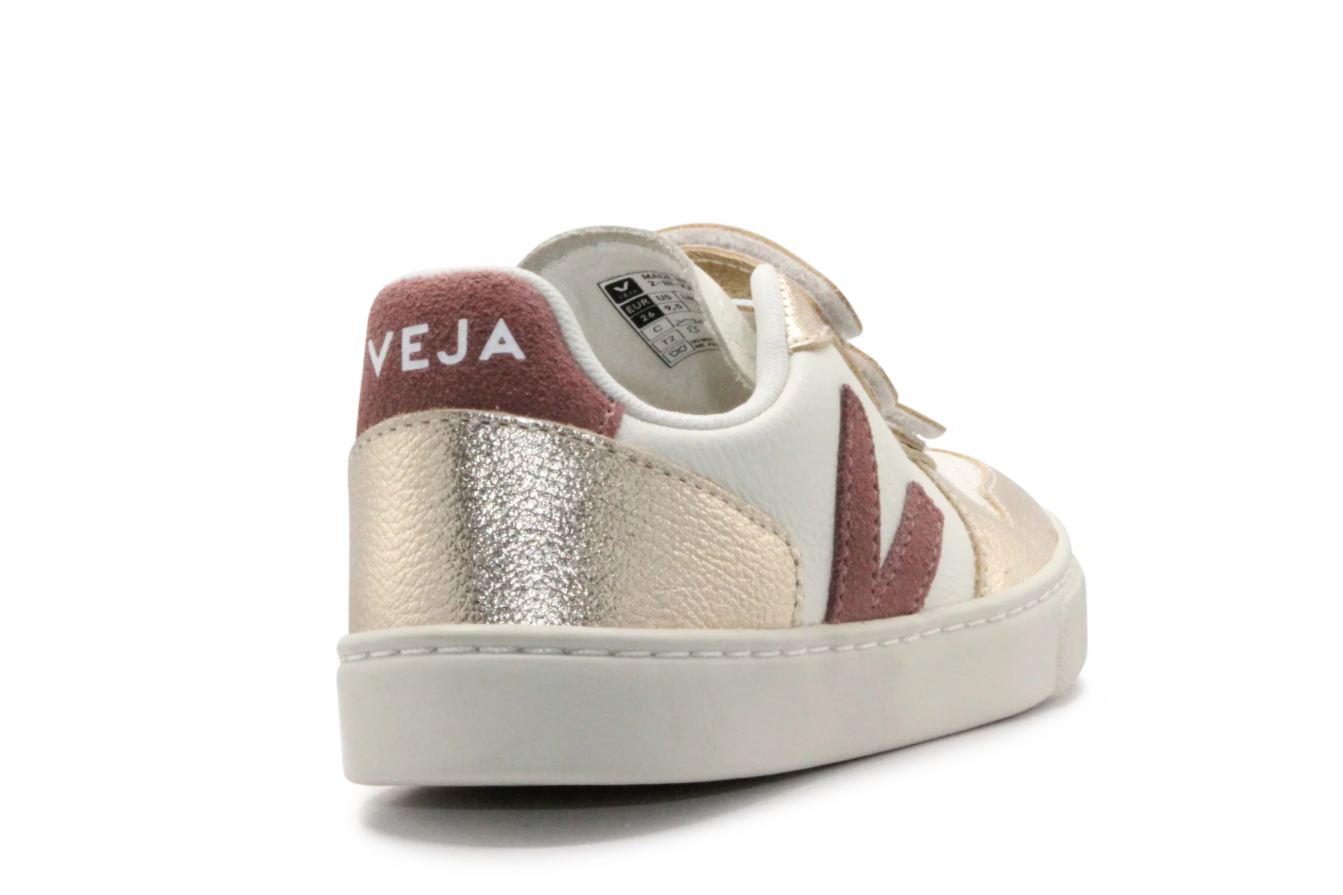 Veja Klittenband Schoen V10-Small Leer - Pure Dried-Petale Platine