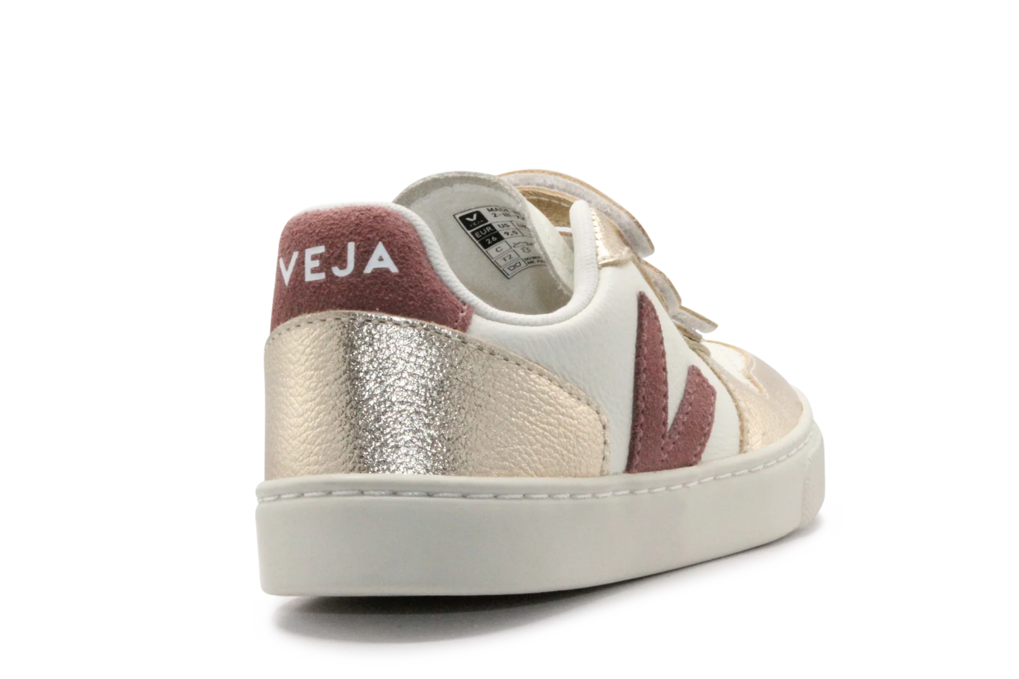 Veja Klittenband Schoen V10-Small Leer - Pure Dried-Petale Platine
