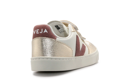 Veja Klittenband Schoen V10-Small Leer - Pure Dried-Petale Platine