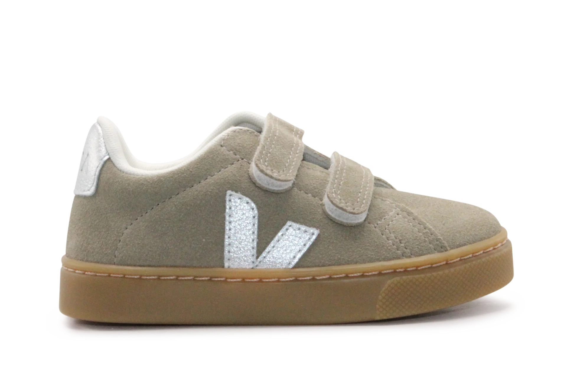 Veja Klittenband Schoen Esplar-Small Suède - Taupe Silver