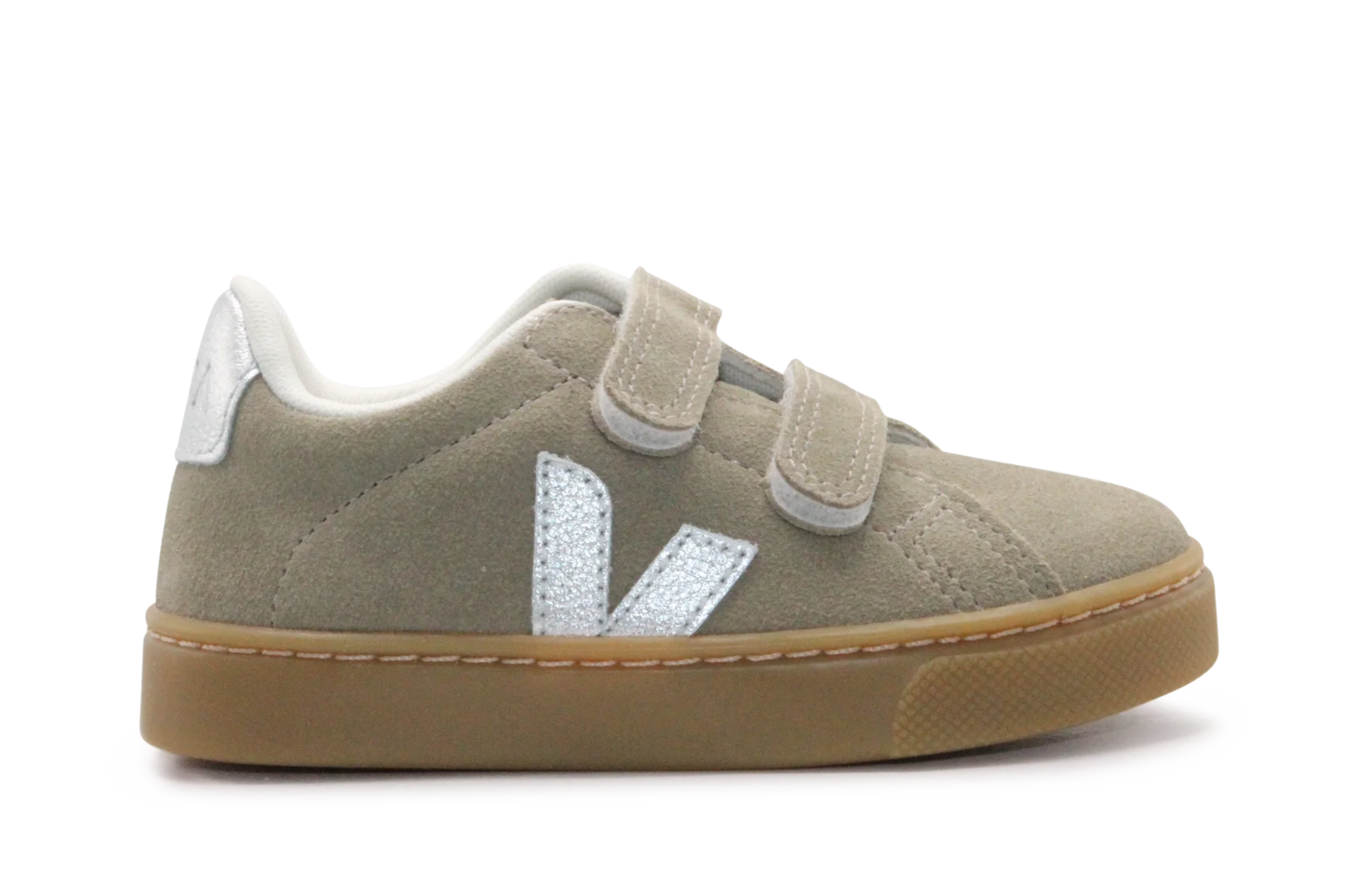 Veja Klittenband Schoen Esplar-Small Suède - Taupe Silver