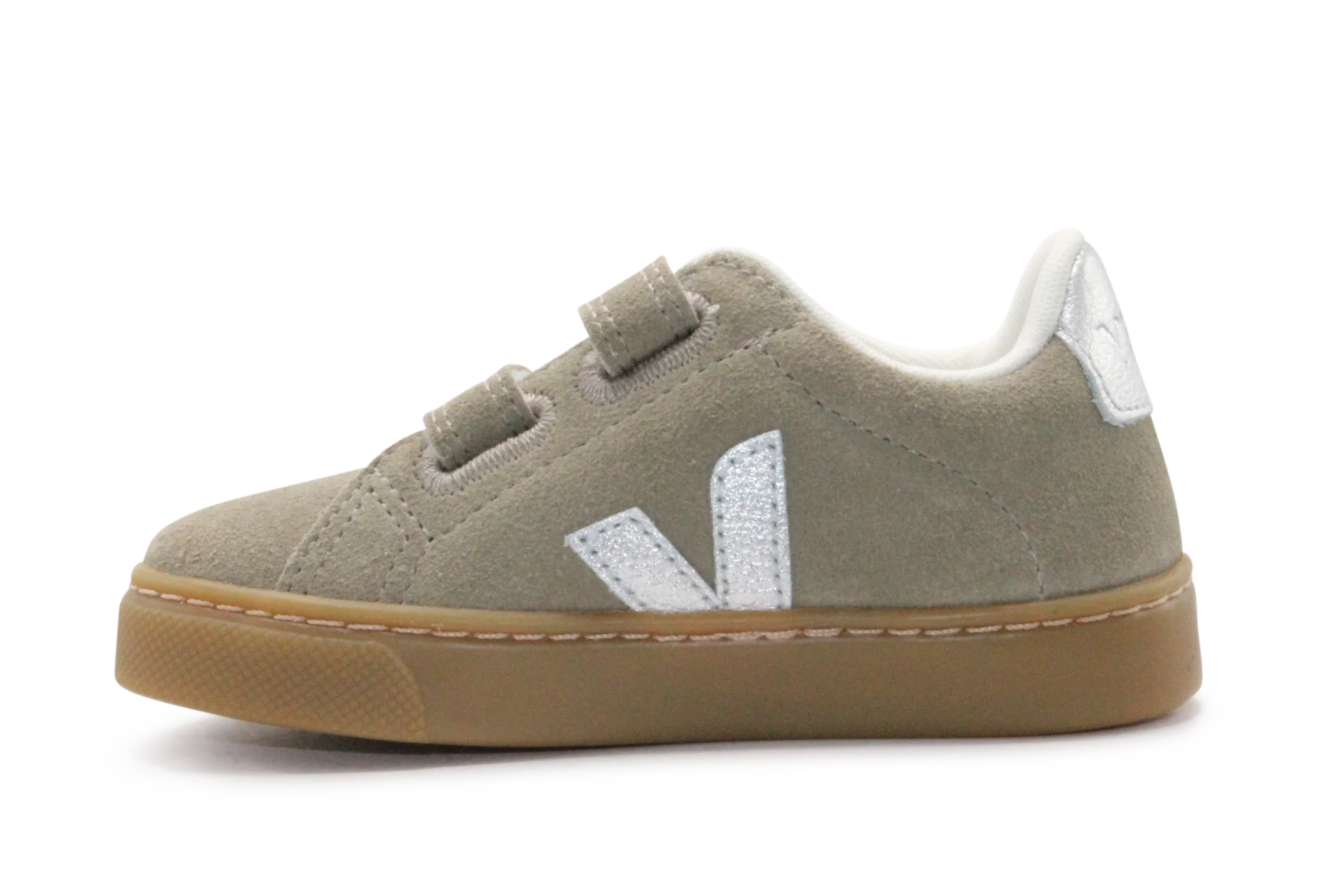 Veja Klittenband Schoen Esplar-Small Suède - Taupe Silver