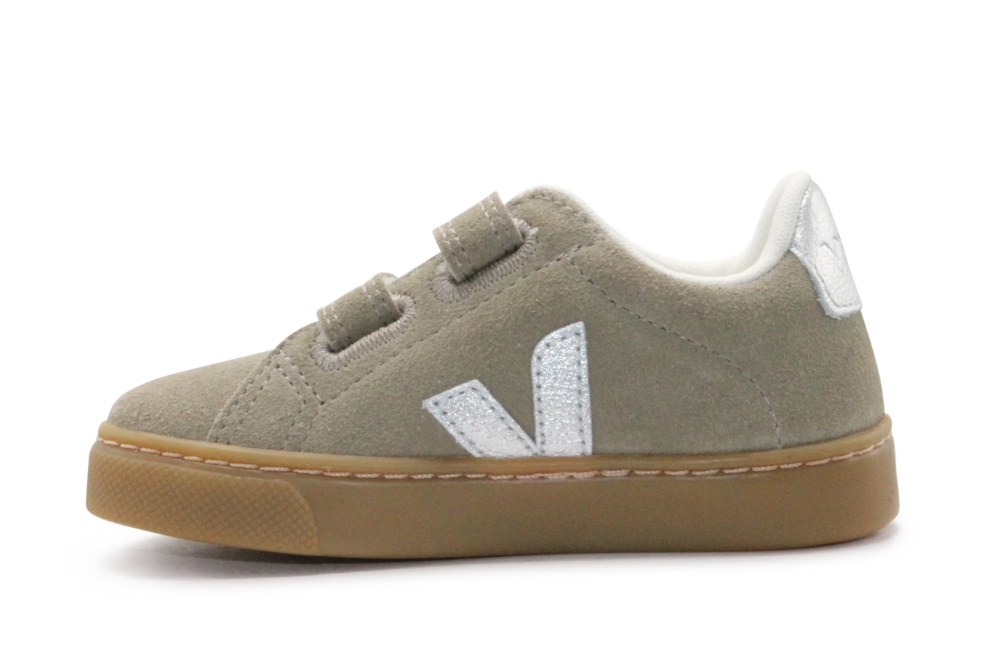 Veja Klittenband Schoen Esplar-Small Suède - Taupe Silver