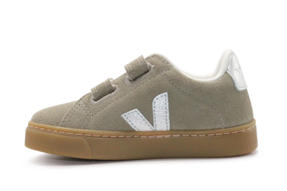 Veja Klittenband Schoen Esplar-Small Suède - Taupe Silver