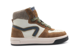 Hip Hoge Sneaker H1301 Naturel Leer & Suède – Veter en Rits