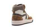 Hip Hoge Sneaker H1301 Naturel Leer & Suède – Veter en Rits