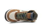 Hip Hoge Sneaker H1301 Naturel Leer & Suède – Veter en Rits