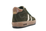 Hip Hoge Sneaker H1102 Groen Leer & Suède – Veter en Rits