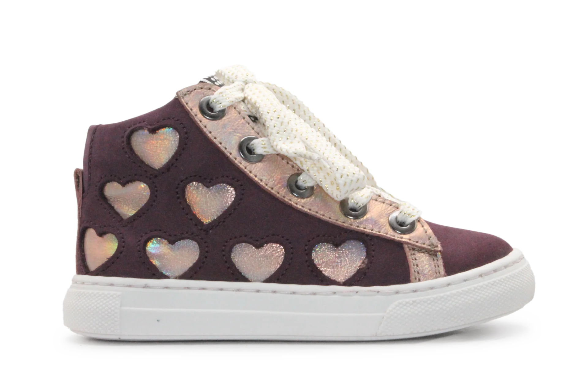 Giga Meisjes Veterschoen G4665- Bordeaux Heart
