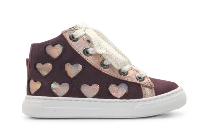 Giga Meisjes Veterschoen G4665- Bordeaux Heart