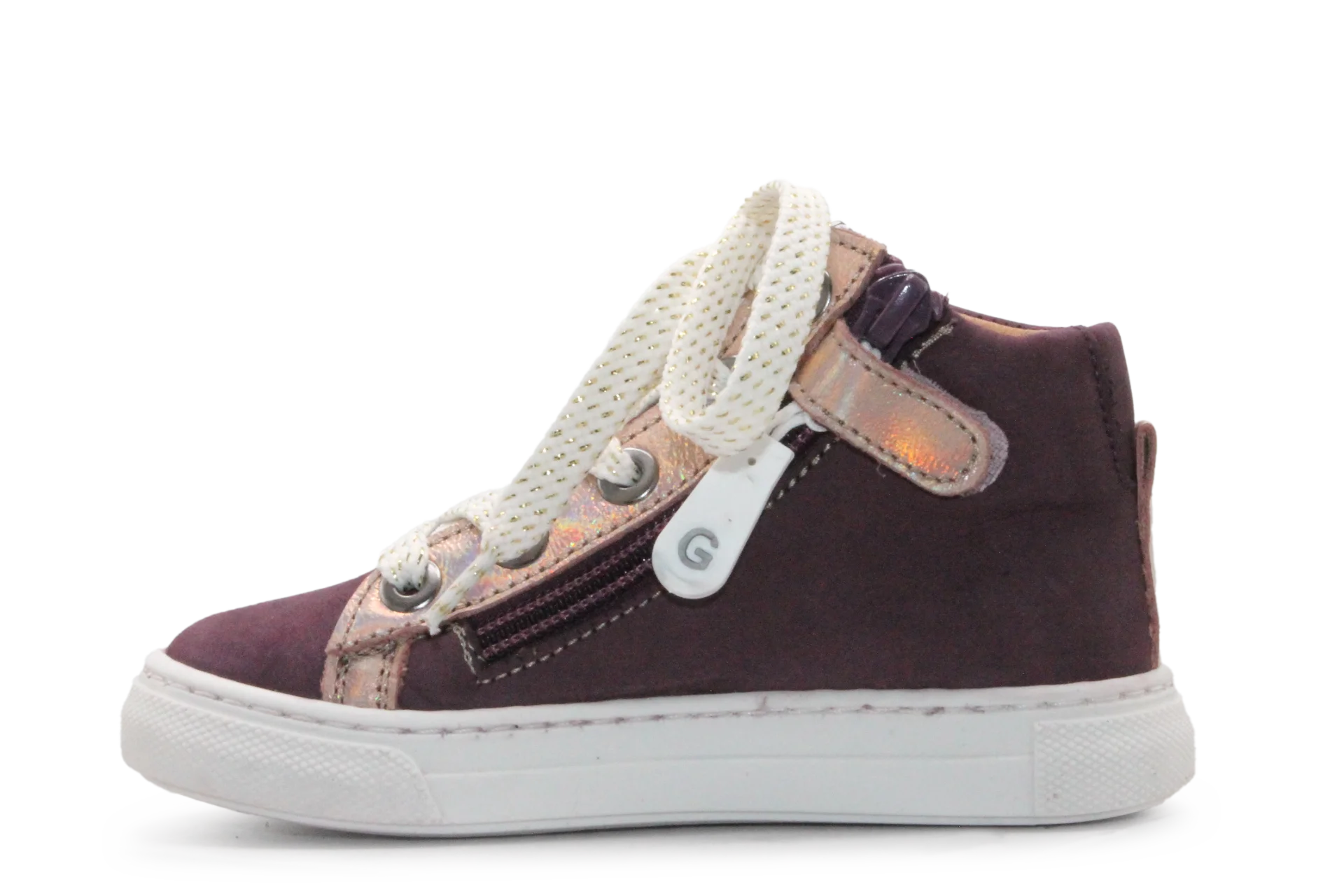 Giga Meisjes Veterschoen G4665- Bordeaux Heart