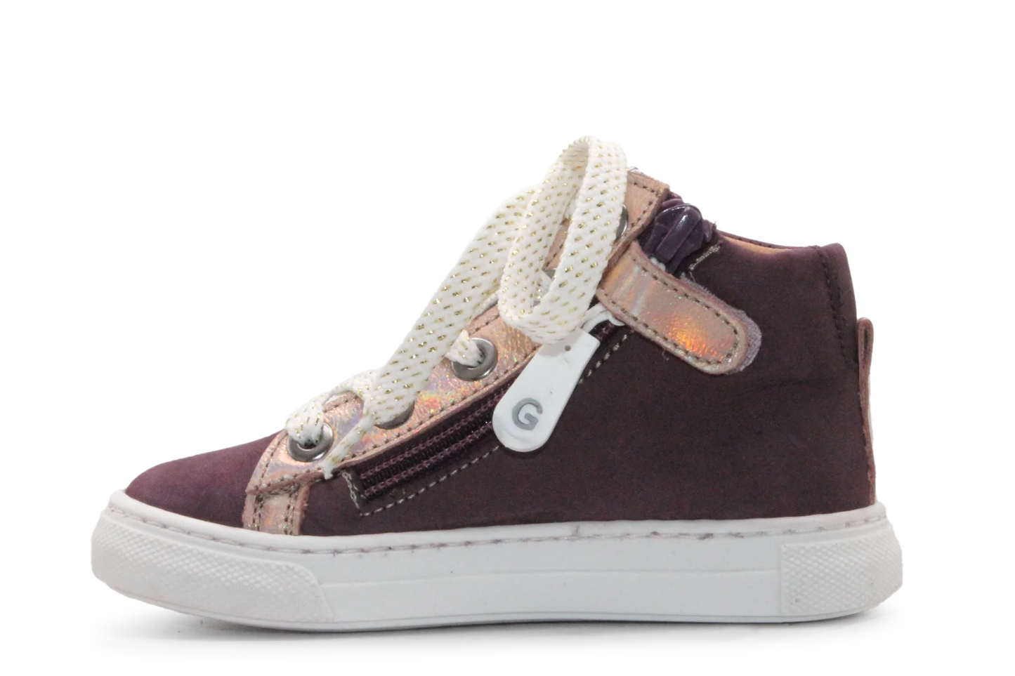 Giga Meisjes Veterschoen G4665- Bordeaux Heart