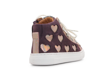 Giga Meisjes Veterschoen G4665- Bordeaux Heart
