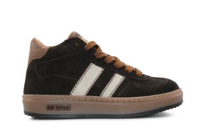 Hip Hoge Sneaker H1102 Bruin Leer & Suède – Veter en Rits