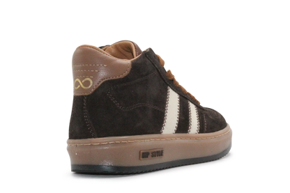 Hip Hoge Sneaker H1102 Bruin Leer & Suède – Veter en Rits