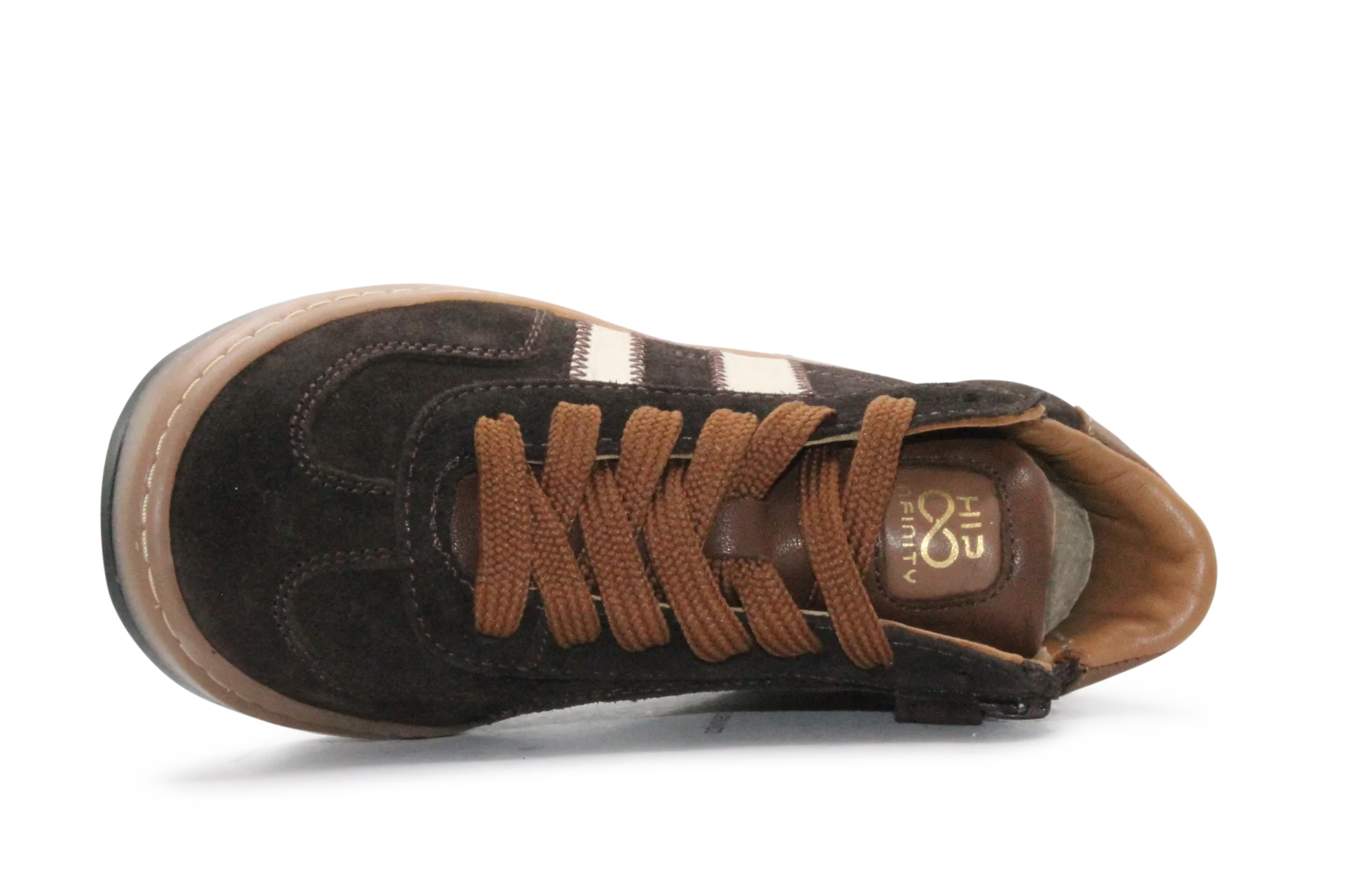 Hip Hoge Sneaker H1102 Bruin Leer & Suède – Veter en Rits