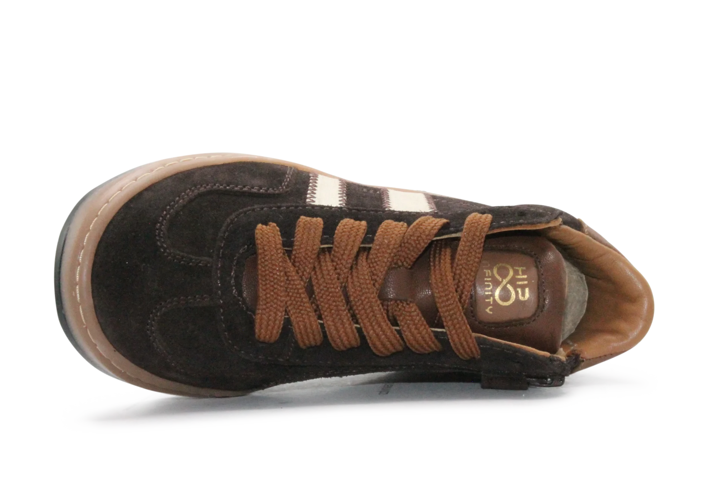 Hip Hoge Sneaker H1102 Bruin Leer & Suède – Veter en Rits