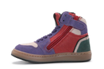 Hip Hoge Sneaker H1301 Paars Leer & Suède – Veter en Rits